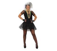 COSTUME DA DONNA NERO MADONNA DIVERTENTE ANNI 90 POP STAR GALLINA NOTTE...