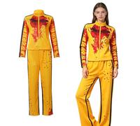 Costume da donna per Halloween, Kung Fu da Beatrix Kiddo, costume da kung fu giallo, con cerniera intera e pantaloni per adulti