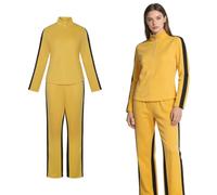 Costume da donna per Halloween, Kung Fu da Beatrix Kiddo, costume da kung fu giallo, con cerniera intera e pantaloni per adulti