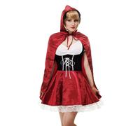 Costume da Donna Sexy Cappuccetto Rosso Red Equitazione Cappuccio Fiaba Wolf