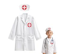 Costume da dottore, giocattolo per bambini, gioco di ruolo medico, per ragazzi e ragazze, lavabile in lavatrice, uniforme cosplay a tema carriera per bambini in età prescolare in classe