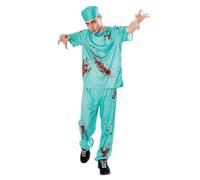Costume Da Dottore Sanguinante Uomo Halloween Zombie Abito Da Scrubs