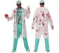 Fiestas Guirca Costume Dottore Zombie – Camice, Maglietta e Pantaloni – Adulto L (52-54) Blu e Bianco