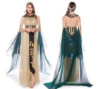 Costume Da Egiziana Abito Cleopatra Con Mantello E Copricapo