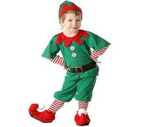 Costume Da Elfo Di Natale Per Bambini Adulti, Abito Natalizi Christmas Santa Set Natalizio Per Ragazza Ragazzo Costume Natalizia Bambino Gonna Cappelli Calzini Genitori-Figli Festa Festivo Vacanza