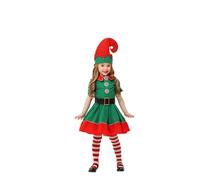 Costume da Elfo di Natale per Bambini Adulti, Natale Set Famiglia Costumi Bambino Costume da Elfo Vestito da Elfo Verde per Bambini Costume da Festa di Carnevale di Buon Natale Genitori-Figli