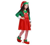 Costume da elfo di Natale per bambini, vestito da elfo per bambini, costume da elfo, per cosplay, abbigliamento natalizio, adorabili si vestono come outfit da festival per riunioni