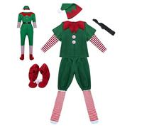 Costume da elfo natalizio per donna,Costume natalizio, Costumi da aiutante di Babbo Natale per donne e uomini, Abito da elfo, abito per bambini, adulti, cosplay