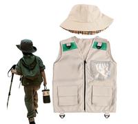 Costume da esploratore per bambini | Gilet esploratore con cappello | Vestire i bambini per escursioni esplorazione caccia ranch all'aperto natura selvaggia campeggio giungla