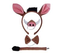 Costume da Facocher - Costume animale realistico con orecchie, naso e coda di cinghiale | Accessori per costume per bambini e adulti | Costume da festa, Halloween e rappresenta