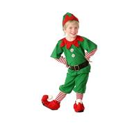 Costume da Famiglia Elfo Natale Unisex Bambino Bambina Uomini Donne Costume per Bambini e Accessori Vestito Elfo Familia Completo con Cappello Costumi Feste Natale Carnevalee Pigiami (C-B, 1-2 Years)