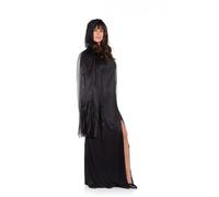 Costume Da Fantasma Per Adulti Mantello Nero Strappato 3/4 Taglia Unica