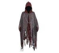 Costume da fantasma per bambini, mantello da fantasma spaventoso da 90 cm con catena alla vita con disegno della Morte, costume di Halloween per bambini e bambine, mantello con cappuccio della Morte