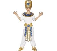 Costume egiziano bambino vestito tunica storico faraone Re D' Egitto carnevale