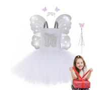 Costume da fata Angel per ragazze - Elegante abito in tulle con, copricapo per cosplay | Abiti da gioco di ruolo da principessa, per carnevale, spettacoli teatrali e feste di compleanno.