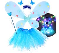 Costume da fata con farfalle luminose per bambine