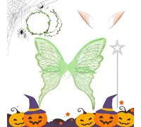 Costume da Fata per Donne, Costume Halloween Ragazze Con Da Farfalla, Abbigliamento per Feste Balli in Maschera Sfide di Personaggio e Teatro
