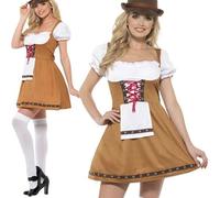 Costume Da Festa Bavarese Per Donne Oktoberfest Abito Marrone Di Smiffys