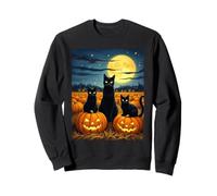 Costume da Festa Black Cats per Halloween Spooky Pumpkin Patch Felpa