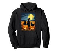 Costume da Festa Black Cats per Halloween Spooky Pumpkin Patch Felpa con Cappuccio