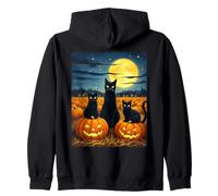 Costume da Festa Black Cats per Halloween Spooky Pumpkin Patch Felpa con Cappuccio