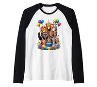 Costume da Festa di Compleanno con Animali da Zoo per Bambini da 6 a 8 Anni Maglia con Maniche Raglan