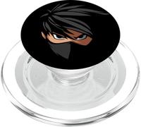 Costume da festa di Halloween con occhi ninja e faccia nell'ombra PopSockets PopGrip per MagSafe