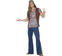 Costume Da Festa Groovy Hippie Anni '60 '70 Per Uomo Adulti Woodstock