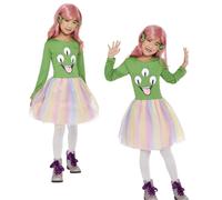Costume Da Festa Martiano Per Ragazze Verde Alieno Spaziale Sci-Fi Ballerina