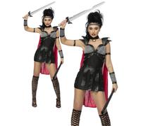 Costume Da Festa Medievale Gladiatore Romano Nero Per Donne