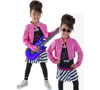 Costume Da Festa Per Ragazze Anni '80 Rock Diva Chic Per Bambini Rockstar