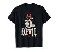 Costume da Festa tipografico Gotico I Put The D in Devil Edgy Maglietta