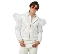 Costume Da Festa Ufficiale Licenziato Di Elton John Giacca In Piume Bianca