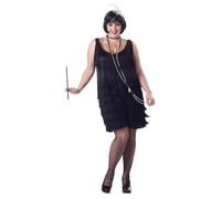 Costume Da Flapper Nero Anni '20 Per Adulti Taglia Plus