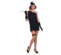 Costume Da Flapper Sexy Nero Anni '20 Taglia Unica