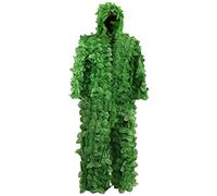Costume da foglia per la caccia - Caccia al tacchino mimetico, costume Ghillie con foglia verde mimetica della foresta, costume Gilly portatile per la foresta, la caccia nella giungla, Halloween
