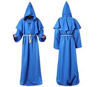 Costume da Frate Rinascimentale Medievale Abito da Monaco con Cappuccio Abito da Monaco Costume Cosplay di Halloween per Stregone Mago