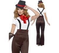 Costume Da Gangster Glamour Per Donne Anni 1920, Outfit Elegante Da Mafia