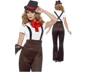 Costume Da Gangster Glamour Per Donne Anni 1920, Outfit Elegante Da Mafia
