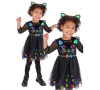 Costume da Gatto Arcobaleno Gattino Kitty Vestito Ragazze Bambini Età 1-6
