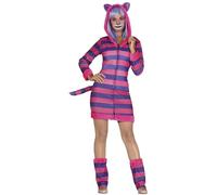 FIESTAS GUIRCA | Costume da Gatto Striato per Donna (42-44/L) - Vestito, Cappuccio, Coda e Scaldamuscoli - Costumi da Animali per World Book Day, Halloween, Carnevale e Feste in Maschera