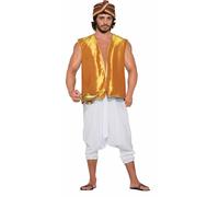 Costume Da Genio Sultan D'Oro Per Adulti Uomo Standard