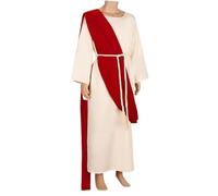 Costume da Gesù da uomo, set di costumi da Gesù da uomo | Vesti di Gesù per uomo | Veste complessiva di Gesù, veste bianca del costume di Gesù, tessuto traspirante e delicato sulla pelle per la festa