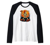 Costume da Giocatore di Calcio di Halloween con Scheletro Quart Maglia con Maniche Raglan