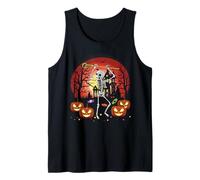Costume da Giocatore di Lacrosse con Scheletro per Halloween Party Coach Canotta