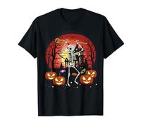 Costume da Giocatore di Lacrosse con Scheletro per Halloween Party Coach Maglietta