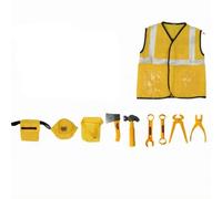 Costume da Gioco con Accessori Educativo , Stile Operaio Edile, Con Gilet Da Lavoro Giallo E Accessori Da Cantiere
