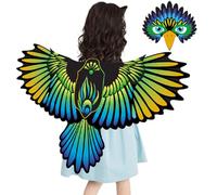 Costume da gioco di ruolo Eagle - Girls feathers Cape Set, Bird Masquerade Outfit | Abito da cosplay del festival colorato, abbigliamento da personaggio animale per feste di Halloween, bambini, eventi