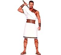 Costume da gladiatore romano bianco da uomo centurione guerriero adulto Costume da uomo e donna coppia costumi (maschio, XL)