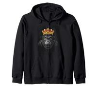 Costume da gorilla con corona per re e gorilla Felpa con Cappuccio